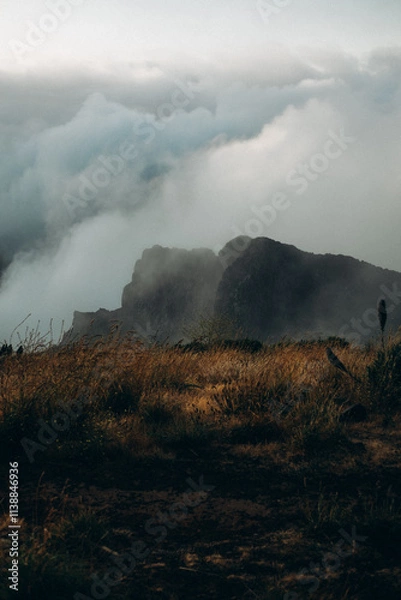 Obraz clouds over mountain