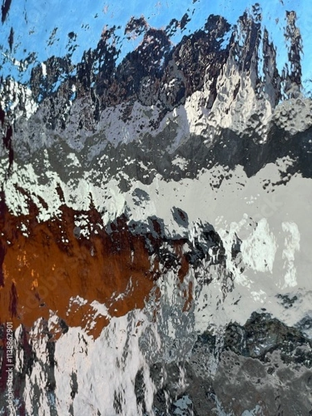 Obraz Reflections on a Water Surface Featuring Distorted and Vivid Colors for Artistic Expression