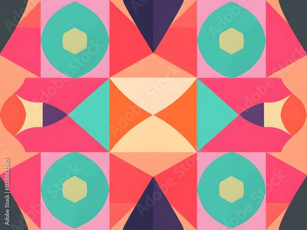 Fototapeta Red and blue arrow design with no signs on a wall featuring vibrant colors and a symbolic vector illustration inspired by flags and banners