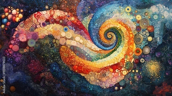 Obraz An abstract representation of strings creating a bridge between parallel universes, vibrant and dynamic