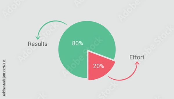 Fototapeta Pie Chart pareto principle for slide presentation