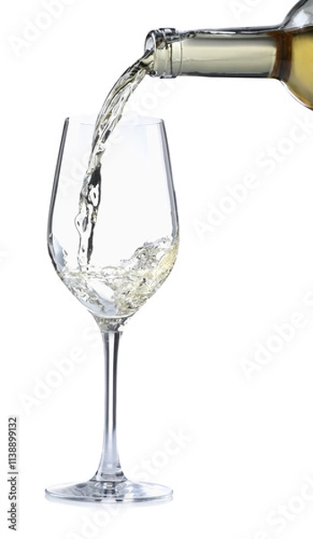 Fototapeta Pouring wine into glass isolated on white