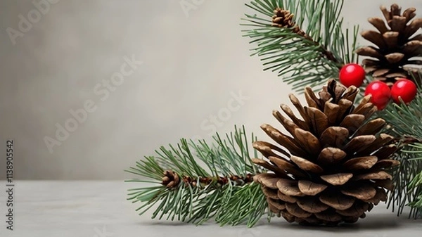 Obraz christmas decoration with cones