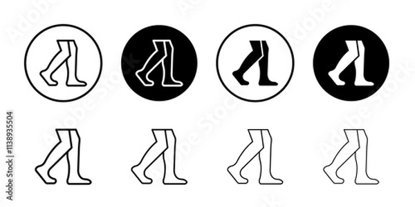 Obraz Legs icon Black and white outline vector