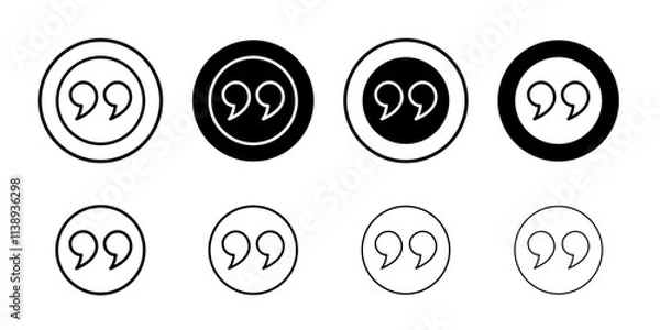 Fototapeta Quote icon Black and white outline vector