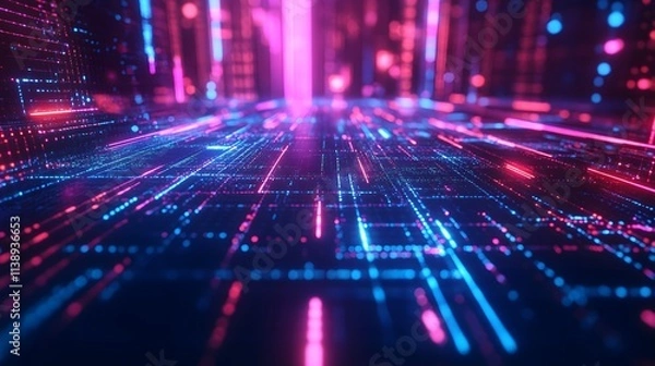 Fototapeta Abstract Digital Network Pathway Visualisation