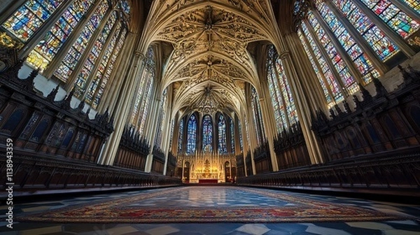 Obraz King's College Chapel, Cambridge Interior Majesty of Gothic Architecture