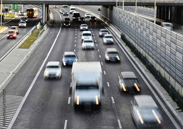 Fototapeta Six lane controlled-access highway in Poland
