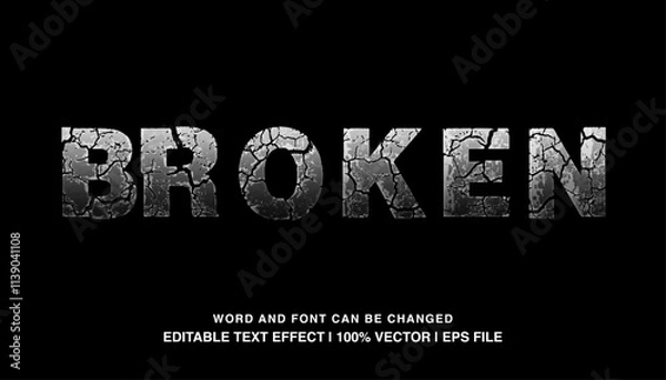 Fototapeta editable broken typeface