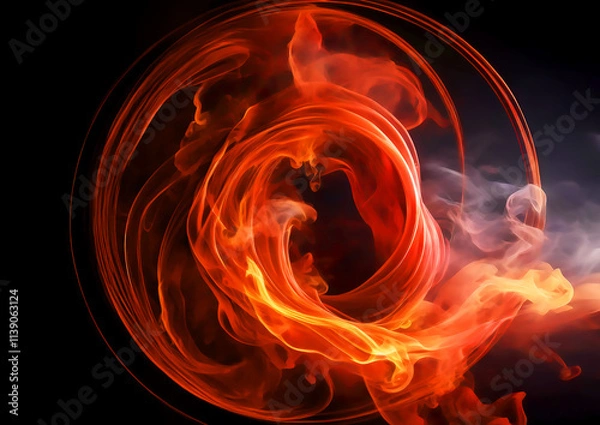 Obraz Abstract fire flames on a black background. Design element for graphics artworks.