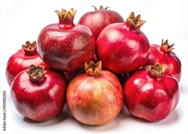 Fototapeta Pomegranate Selection, Architectural Still Life, White Background