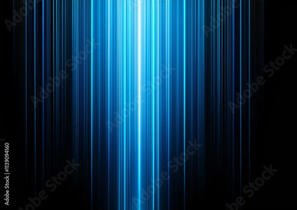 Fototapeta 黒い背景に水色の光