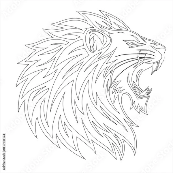 Fototapeta lion head vector