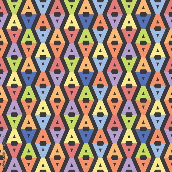 Fototapeta Seamless Colored Font Patter