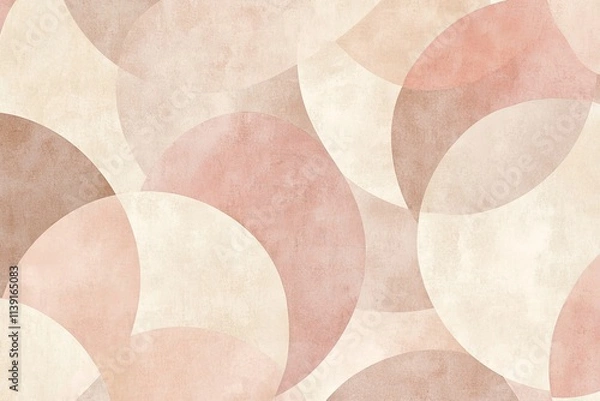 Fototapeta Abstract Beige and Pink Circular Pattern Background