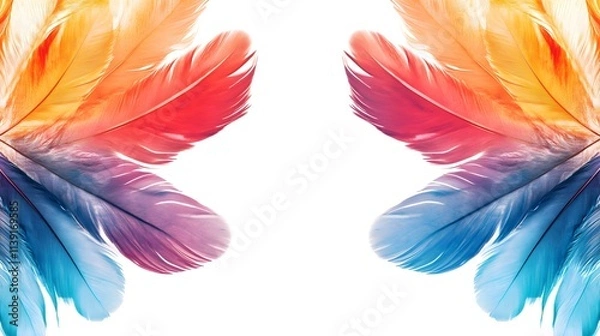 Fototapeta Colorful Feathers Create a Vivid Gradient Pattern