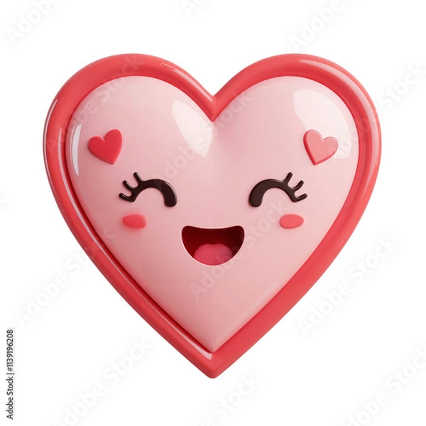 Obraz cute red heart on white Transparent background