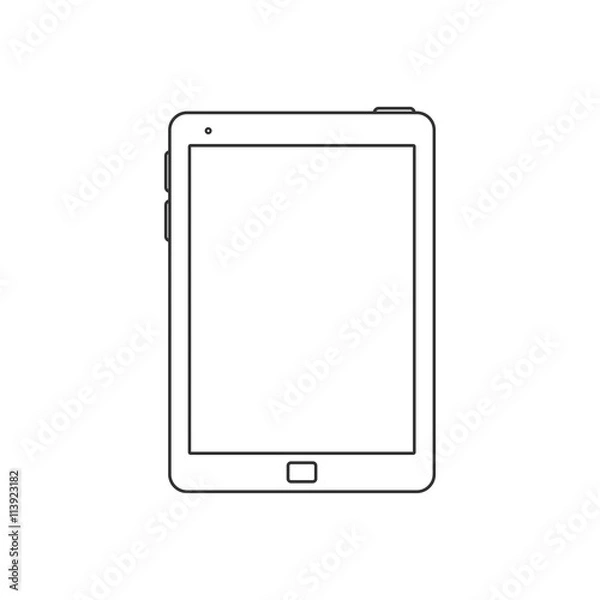 Fototapeta Tablet computer line icon.