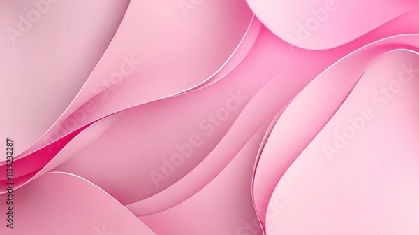 Fototapeta Delicate pastel pink abstract geometric background with subtle gradient tones and soft flowing shapes, ideal for modern banners, web headers, and minimalist branding templates