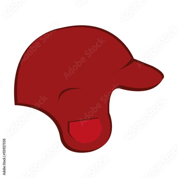 Fototapeta red basball player hat side view over isolated background,vector illustration