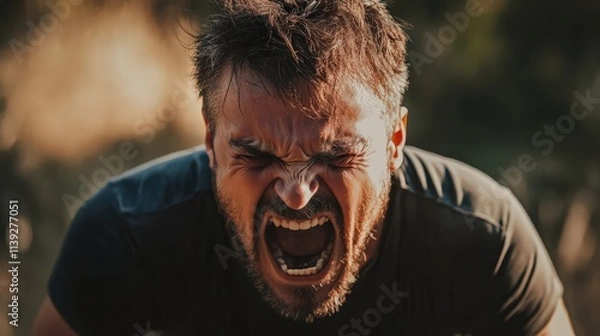 Fototapeta A man anger management coach teaches techniques for handling anger effectively, promoting calm and rational responses