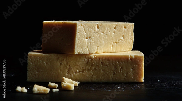 Fototapeta Tofu as isolated vegan and vegetarian cheese alternative made from soy protein, offering delicious and healthy nutrition in asian food and japanese cuisine.