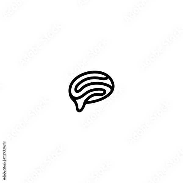 Fototapeta Creative modern Initial letter S brain logo and icon vector illustration template design. Letter S Brain Idea Logo.