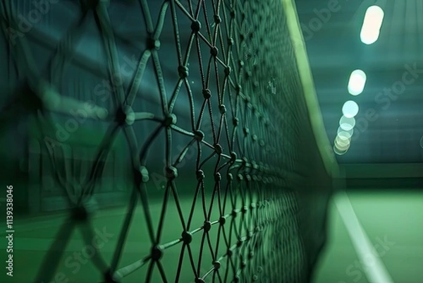 Fototapeta Ultra Hd Visual of Detailed View of Badminton Court Intersection and Net