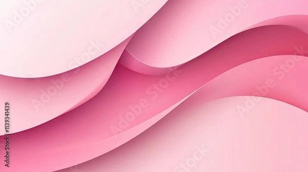 Fototapeta Abstract pink background with soft feminine shadows and layered paper textures – minimalist design banner for women’s day, mother’s day, or feminist empowerment themes