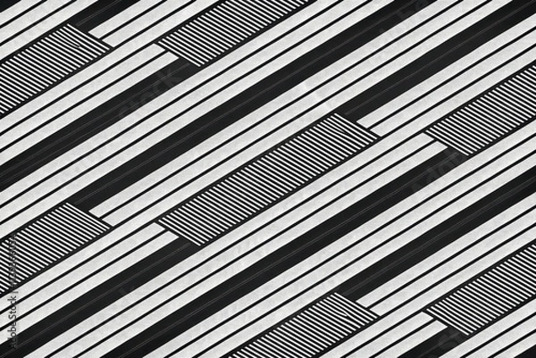 Fototapeta Abstract Diagonal Striped Pattern with Interlocking Rectangles and a Textured Background