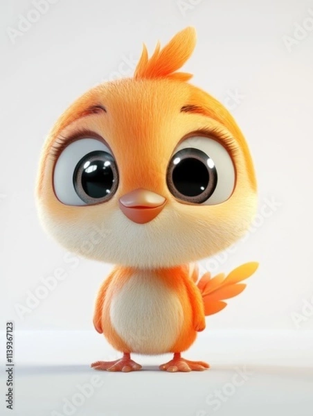 Obraz Cute bird on simple background