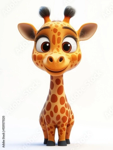 Obraz Cute giraffe on simple background