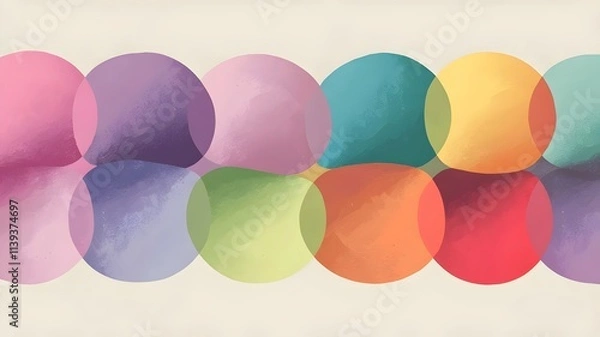 Fototapeta Minimalistic Pastel Background with Soft Gradients and Overlapping Circles