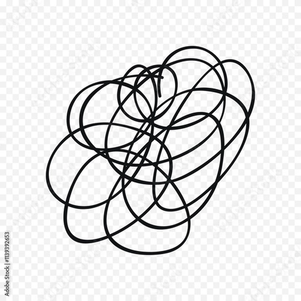 Fototapeta Hand drawn sribbles sketch. stress working concept illustration on a white