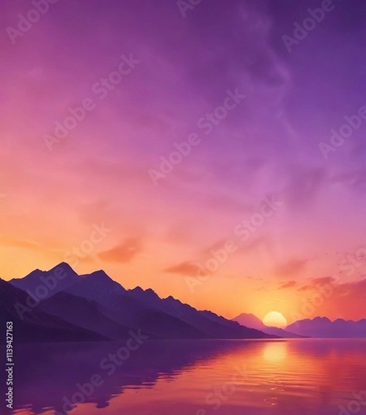 Fototapeta Warm sunset gradient background with orange to purple hues , nature-inspired, orange tones,
