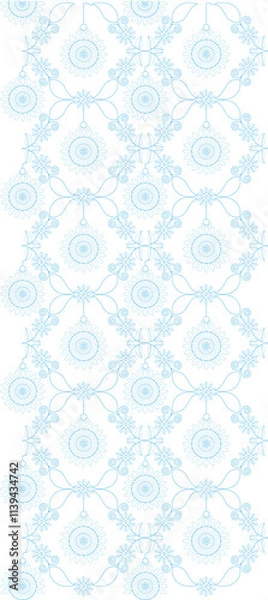 Obraz A breathtaking display of floral motifs, meticulously detailed and arranged in a repeating pattern-3