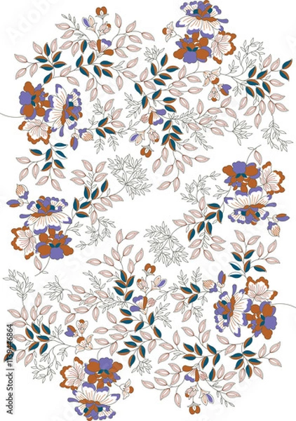 Obraz Exquisite embroidery, a symphony of color and form, capturing the essence of floral artistry, Delicate floral patterns, meticulously crafted, whispering tales of tradition and artistry-2