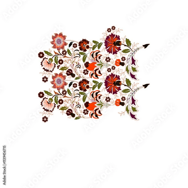 Obraz A vibrant tapestry of blooms, meticulously embroidered, showcasing intricate detail and rich color palettes-1
