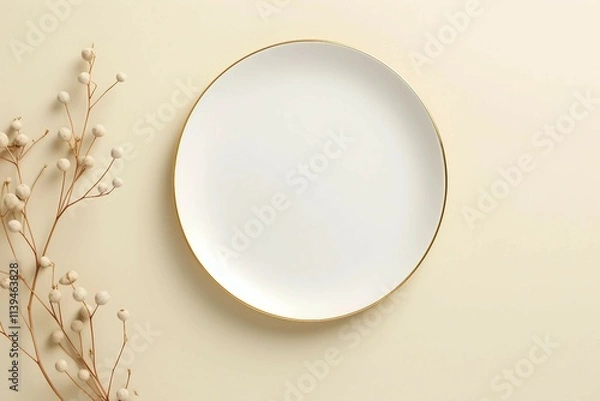 Fototapeta Trinket dish , Isolated white background, flat lay