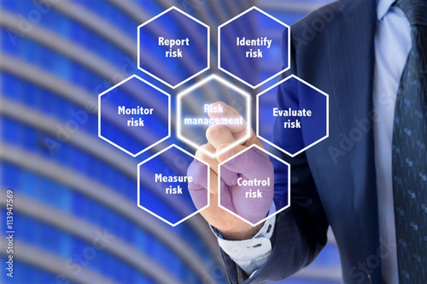 Fototapeta Risk management framework explained by a business expert