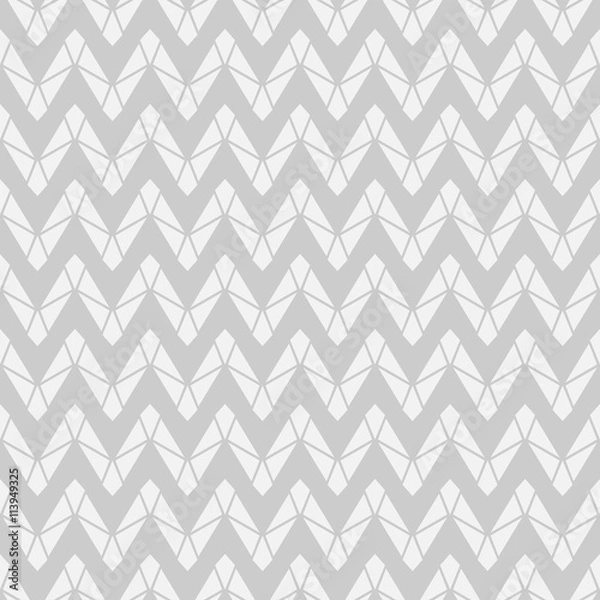 Fototapeta Seamless geometry zigzag pattern in monochrome background