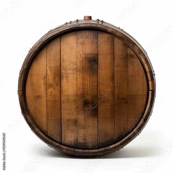 Fototapeta barrel , Isolated white background, flat lay