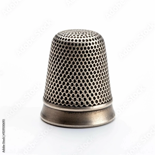 Fototapeta thimble , Isolated white background, flat lay