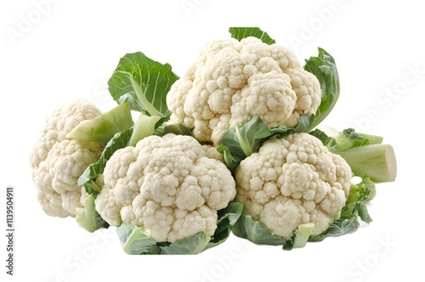 Fototapeta Cauliflower crop on a transparent background. isolated background.