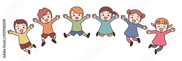 Obraz ジャンプする子どもたち