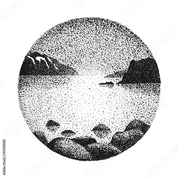 Obraz Dotwork landscape