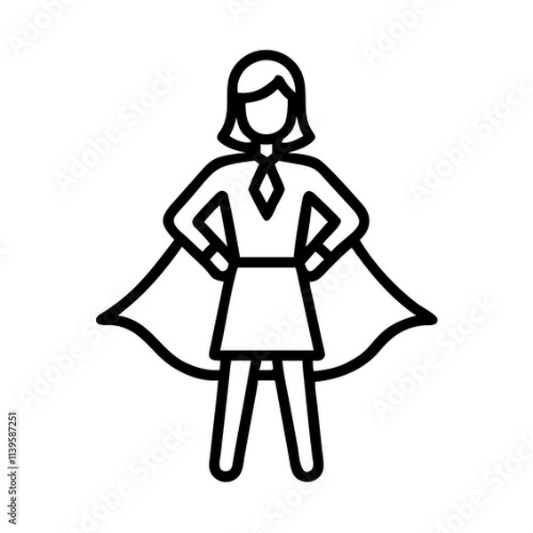 Obraz Superwoman line icon vector 