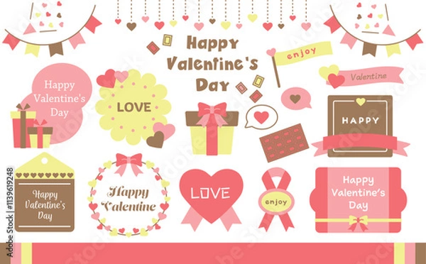 Obraz バレンタインフレームC05　ピンク黄色茶色