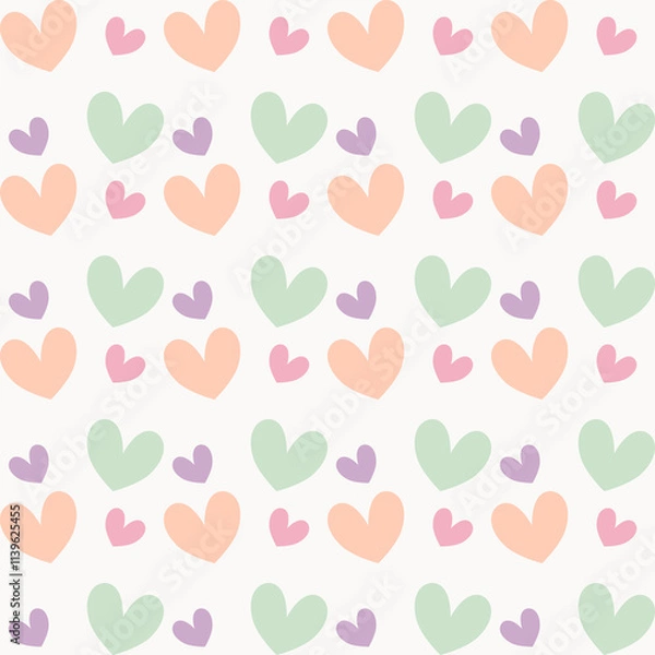 Obraz Valentine Seamless Patterns with Pastel Heart