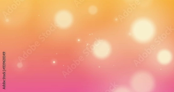 Fototapeta Image of multiple white specks moving on red background